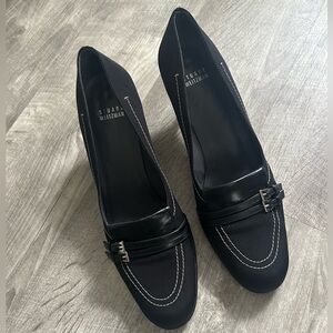 Stuart Weitzman Black Boston crepe pumps size 9.5